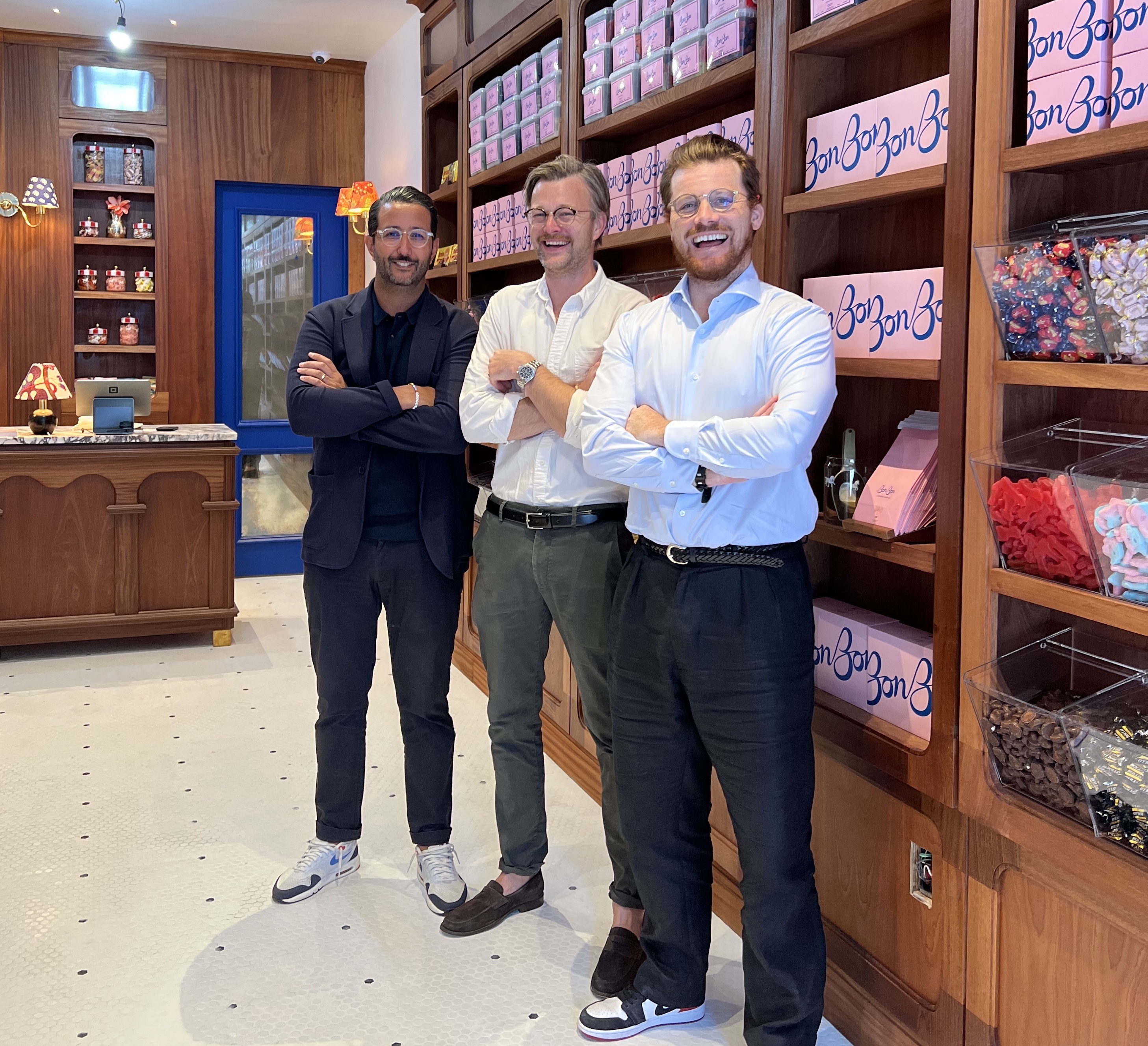 A portrait of the shop's owners Selim Adira, Bobby Persson and Leo Schaltz