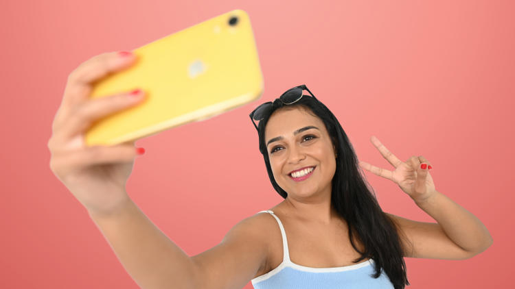 A girl taking a selfie