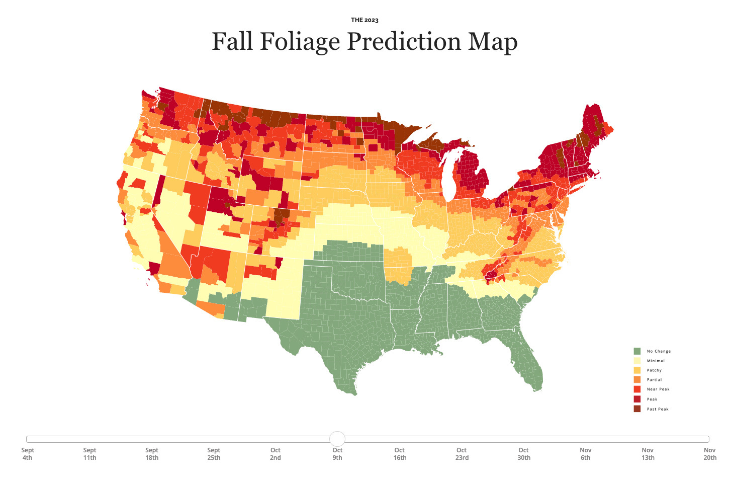 This fall foliage map predicts when Los Angeles will hit its colorful peak