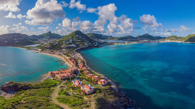 Arial view of Caribbean Island