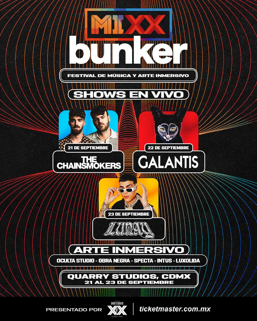MIXX Bunker 2023 presenta a the Chainsmokers, Galantis y Lunary