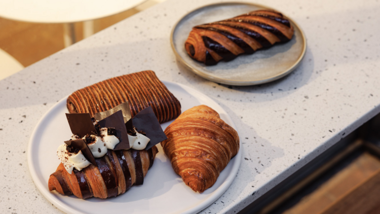 A plate with croissants