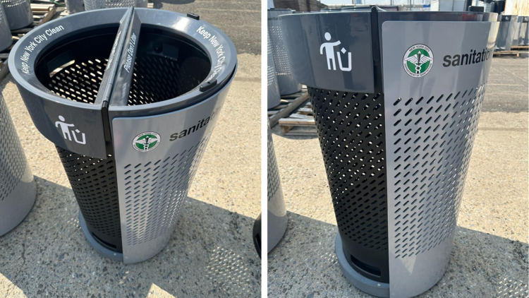 New trash cans in New York