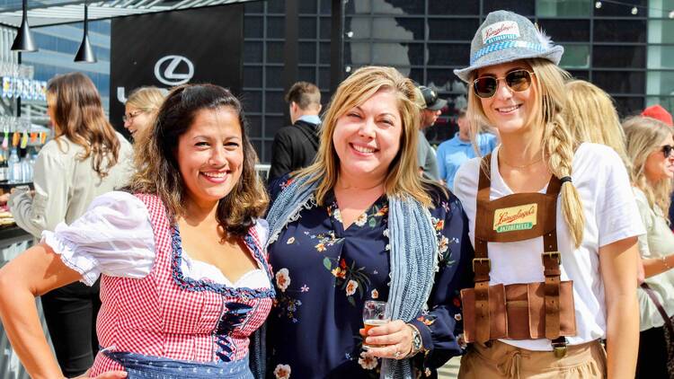 Three people posing for a photo