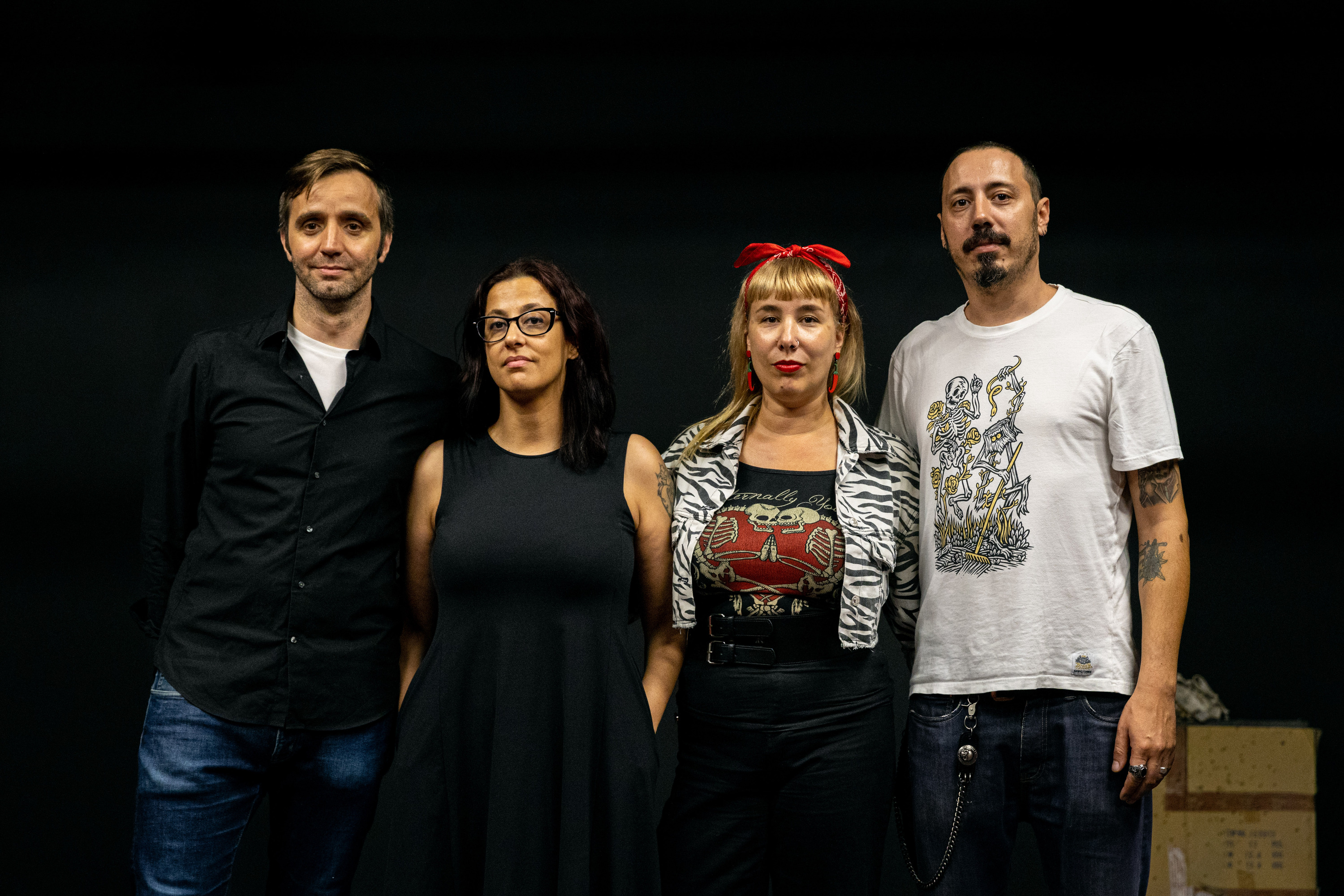 O núcleo da associação Menino da Lágrima: Miguel Ponces de Carvalho, Francisca Silva, Patrícia Ameixal e Diogo Andrade