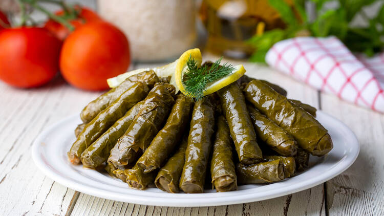 Enjoy stuffed vine leaves at Restaurant Antico