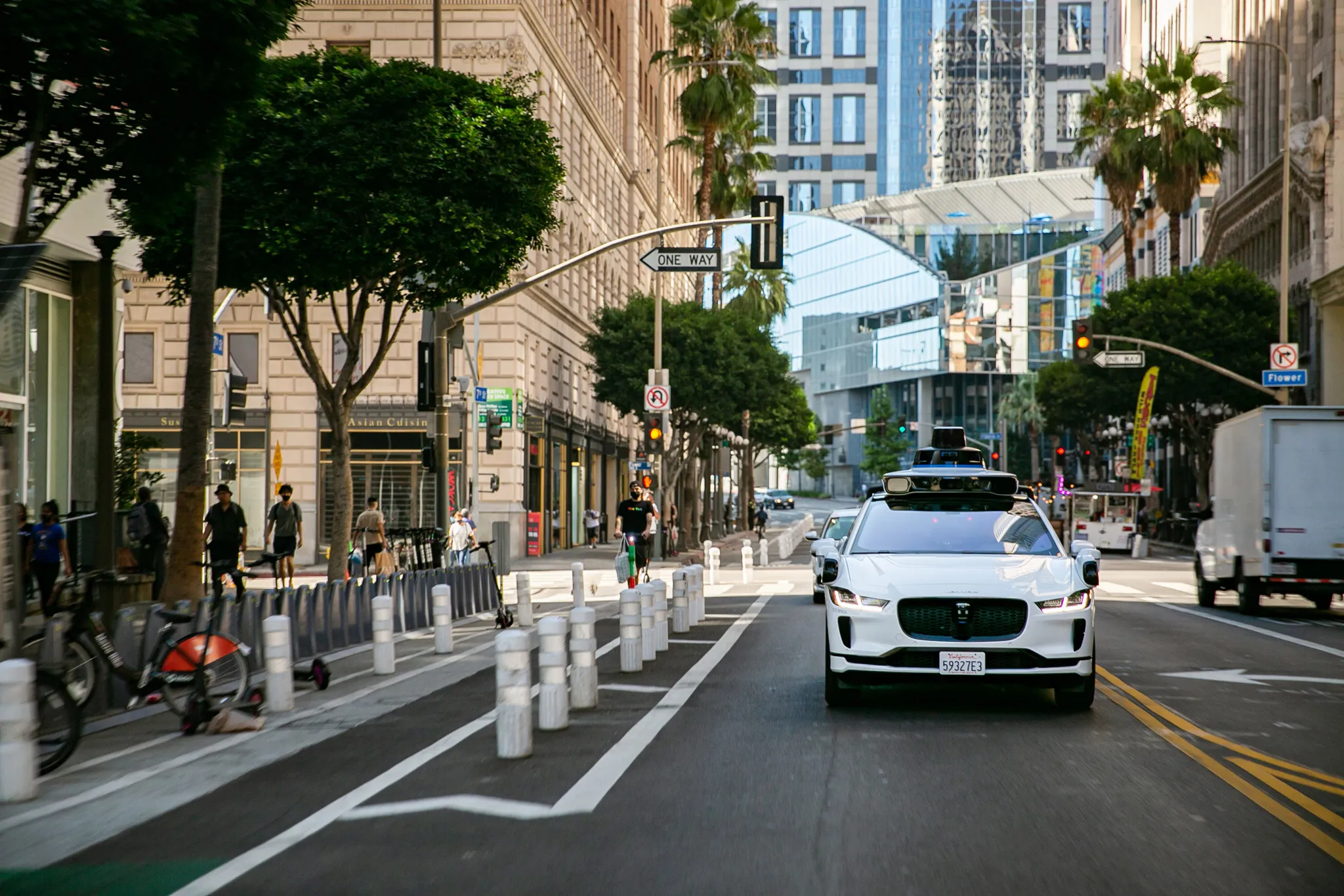 Waymo One car in DTLA