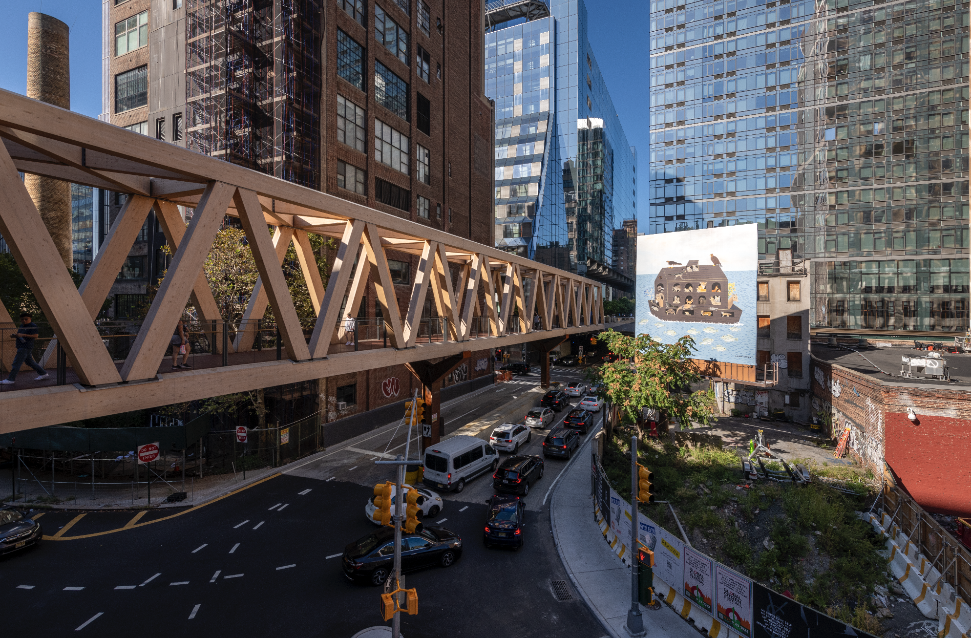 Look up at these meaningful billboards while walking down the High Line