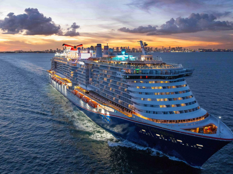 The Carnival Celebration cruise ship embarked for its maiden voyage to  Miami