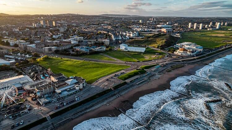 Overhead shot of Aberdeen, Scotland