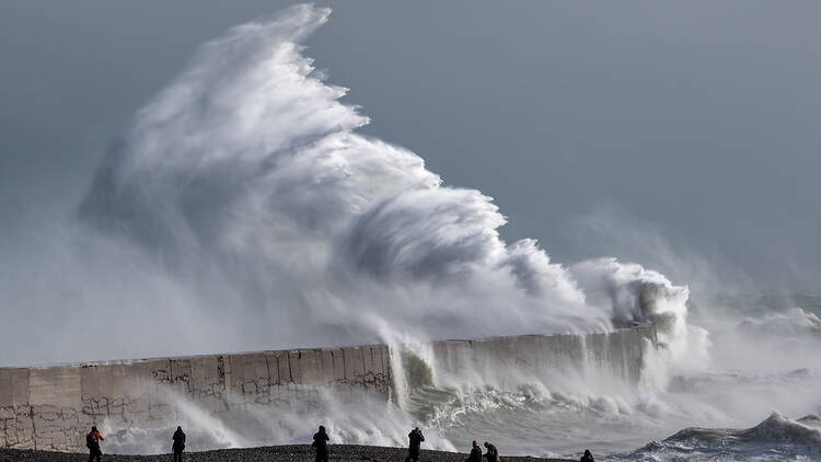 Newhaven UK, hit by storm