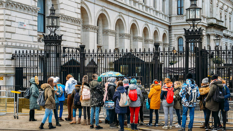 Tourist group in London