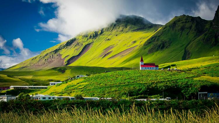A green hill in Iceland
