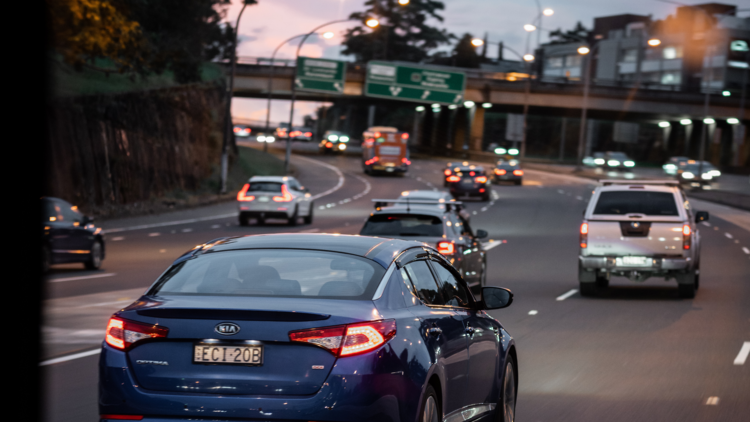 Cars driving on a road