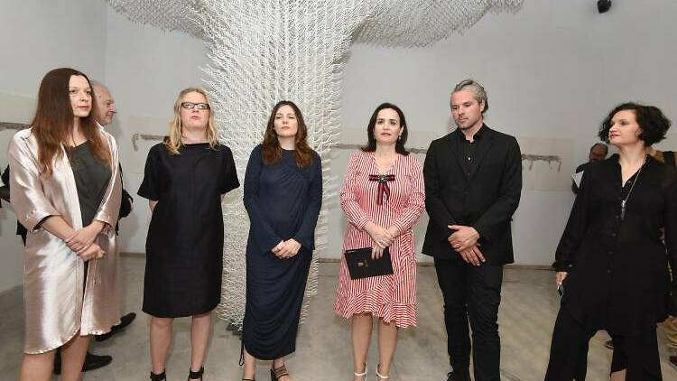 Vlata Horvat (far left) at Venice Biennale in 2018