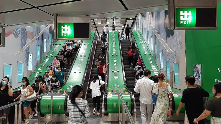 Escalators in Central MTR station