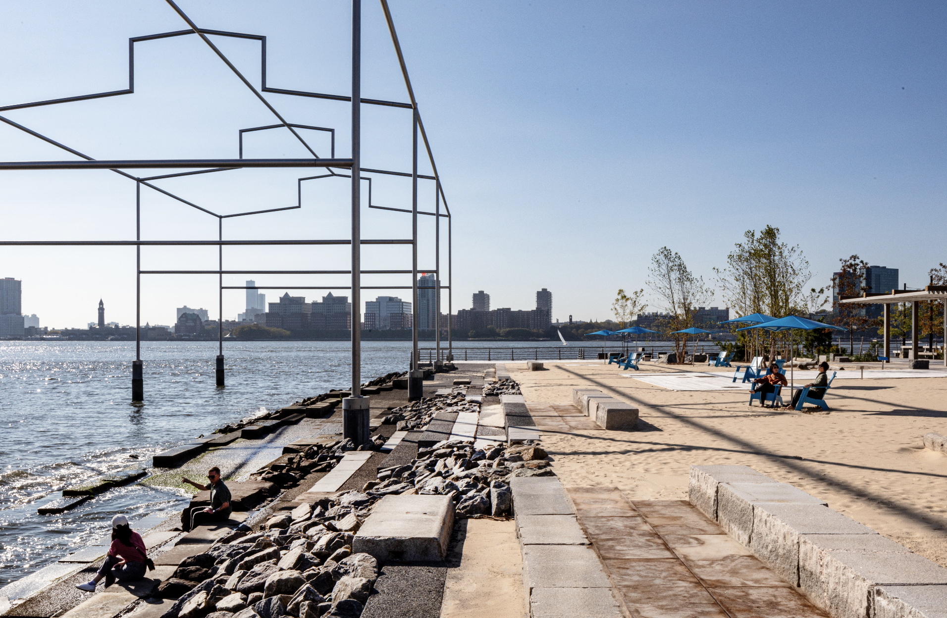 Manhattan's first ever public beach is now open in the Meatpacking District