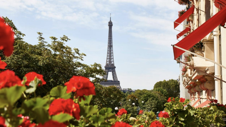 A hotel in Paris with a direct view of the Eiffel Tower. 