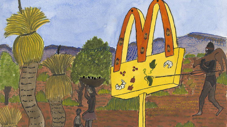 picture of artwork mcdonalds sign aboriginal 