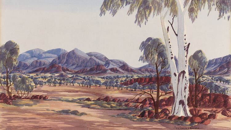 watercolour of the australian outback