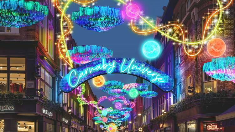 CGI image of what the Carnaby Universe Christmas lights will look like 