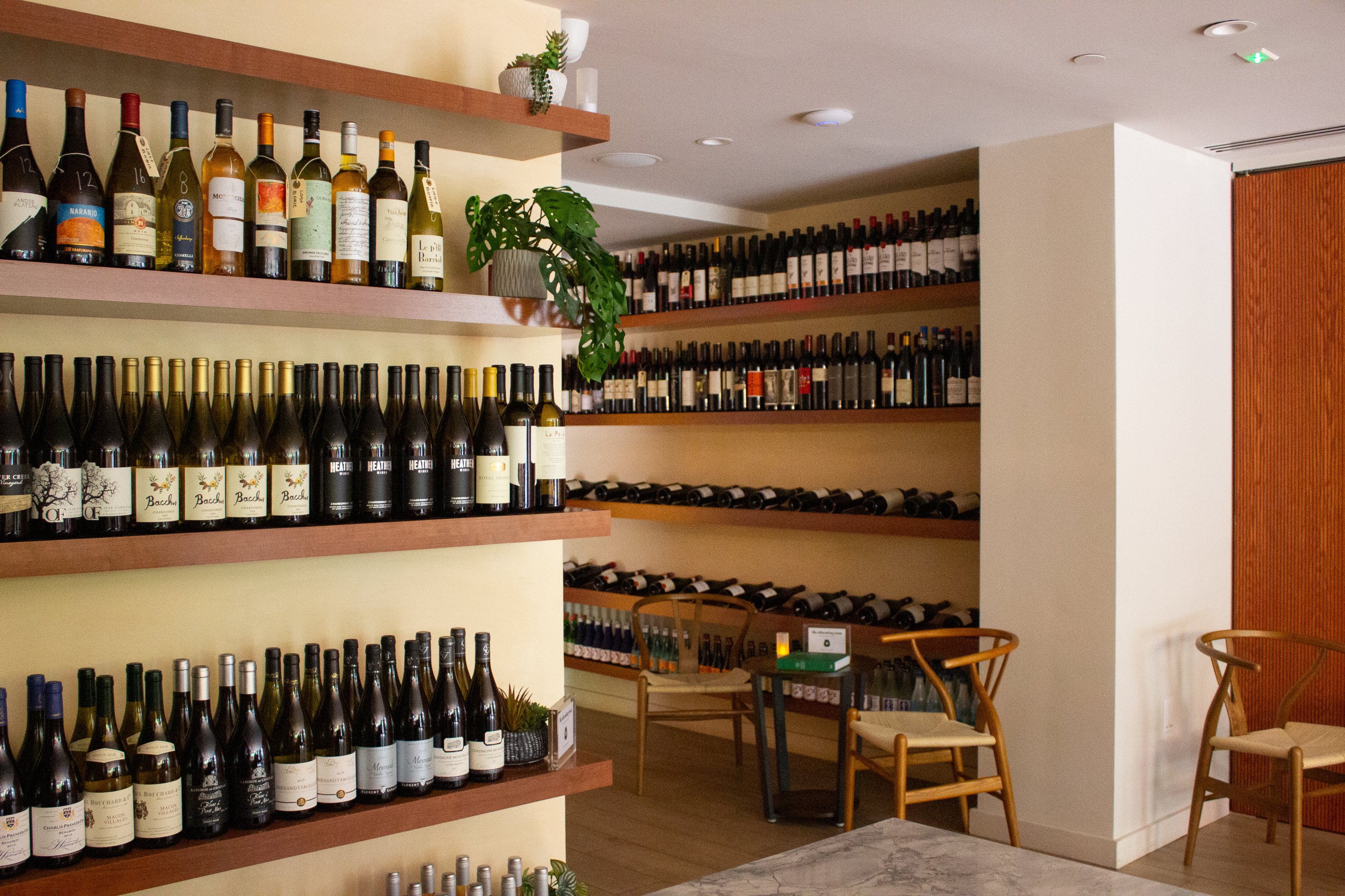 Upscale store wine list