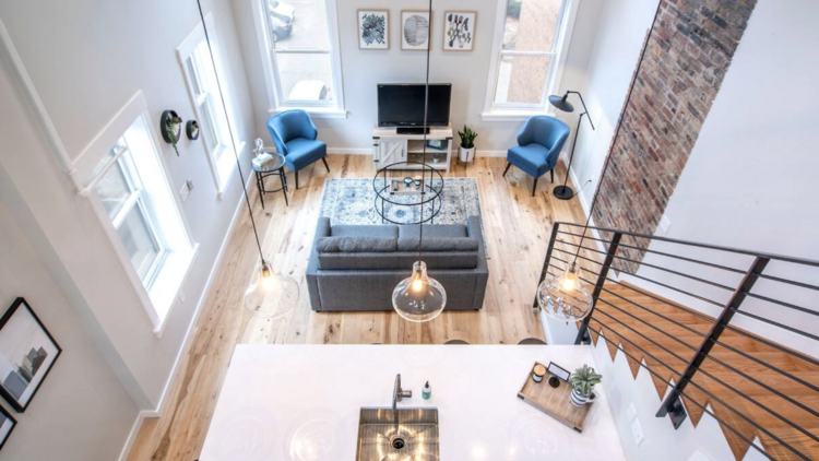 A modern loft apartment with plenty of natural light