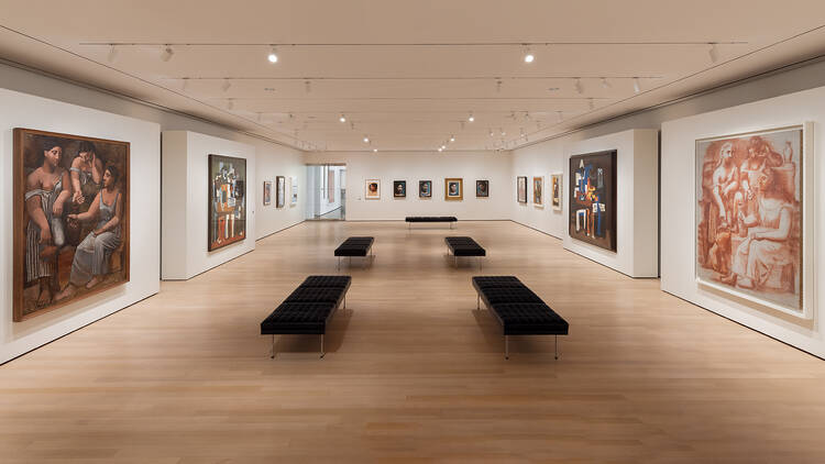 Installation view of Picasso in Fontainebleau, The Museum of Modern Art