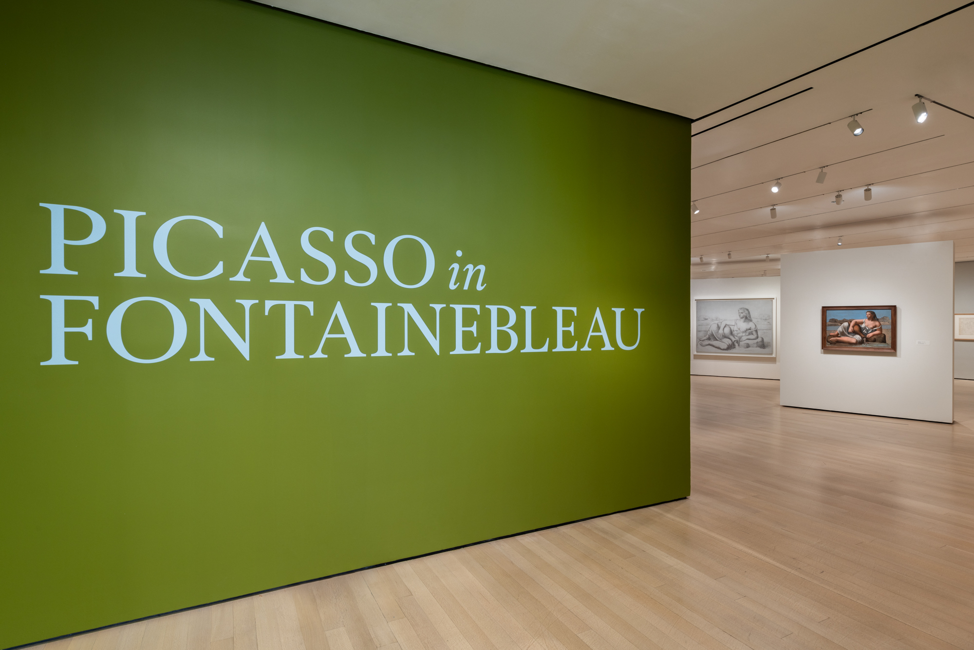 Installation view of Picasso in Fontainebleau, The Museum of Modern Art