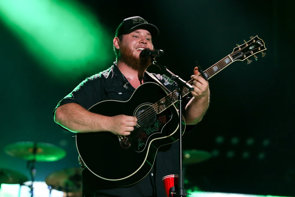 Luke Combs live on stage in Nashville