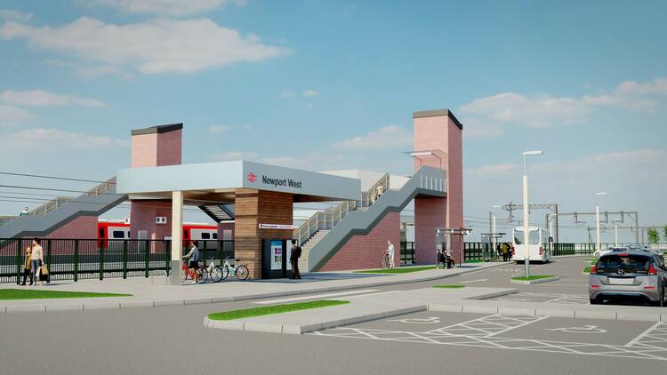 Newport West train station designs