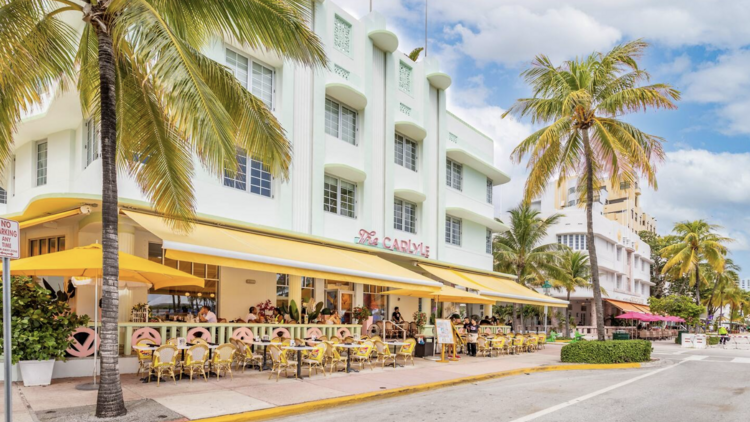 The famous Carlyle on Ocean Drive, Miami.