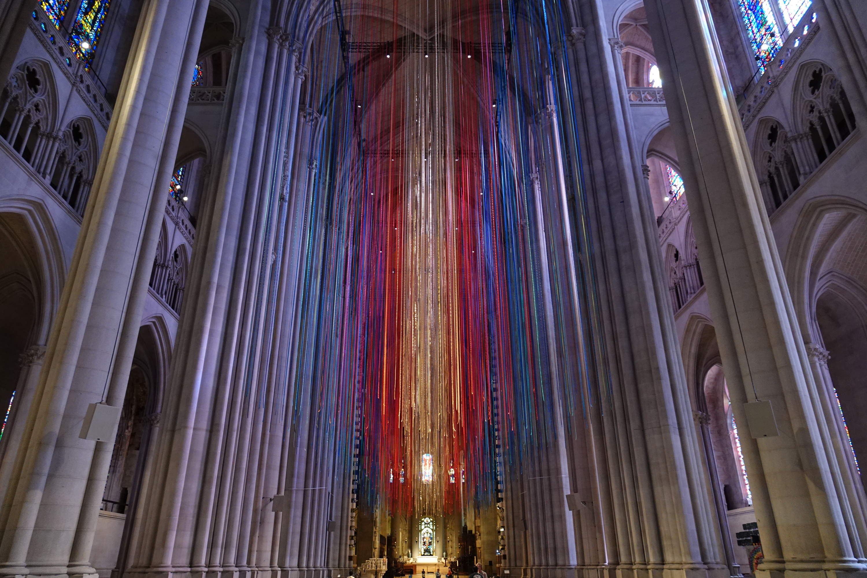 Cathedral of St. John the Divine Lights Up Rainbow Columns for Pride Month