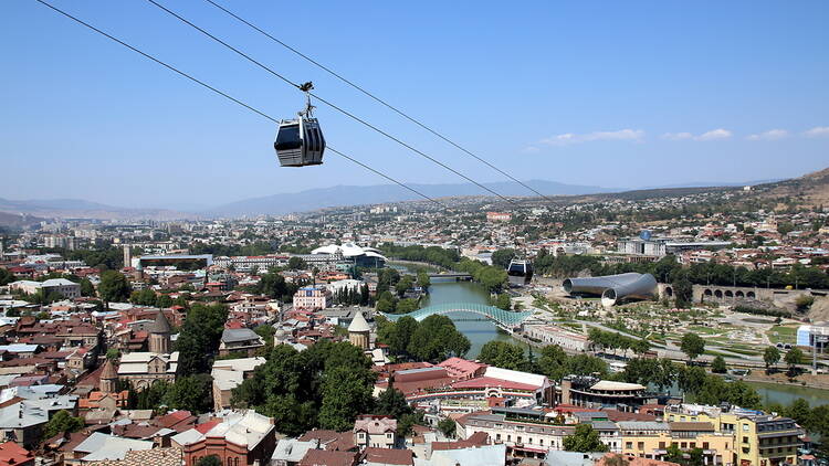 Take a cable car to the Mother of Georgia