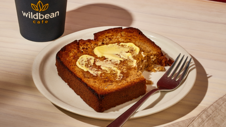 Banana bread with butter