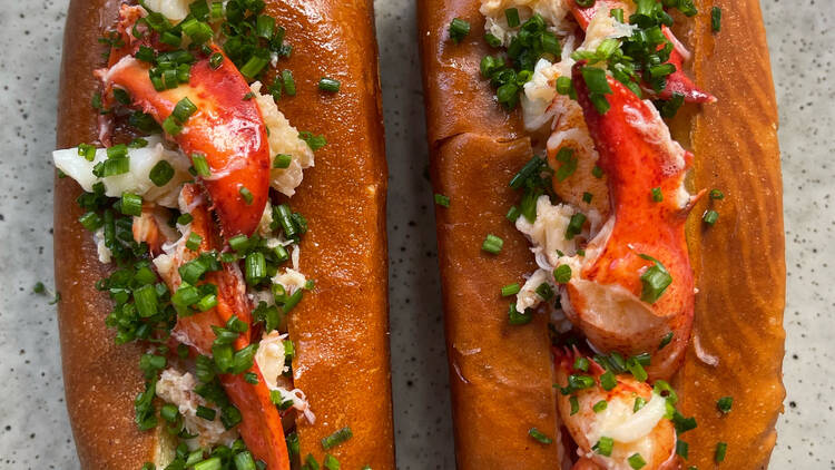 Two delicious looking lobster rolls