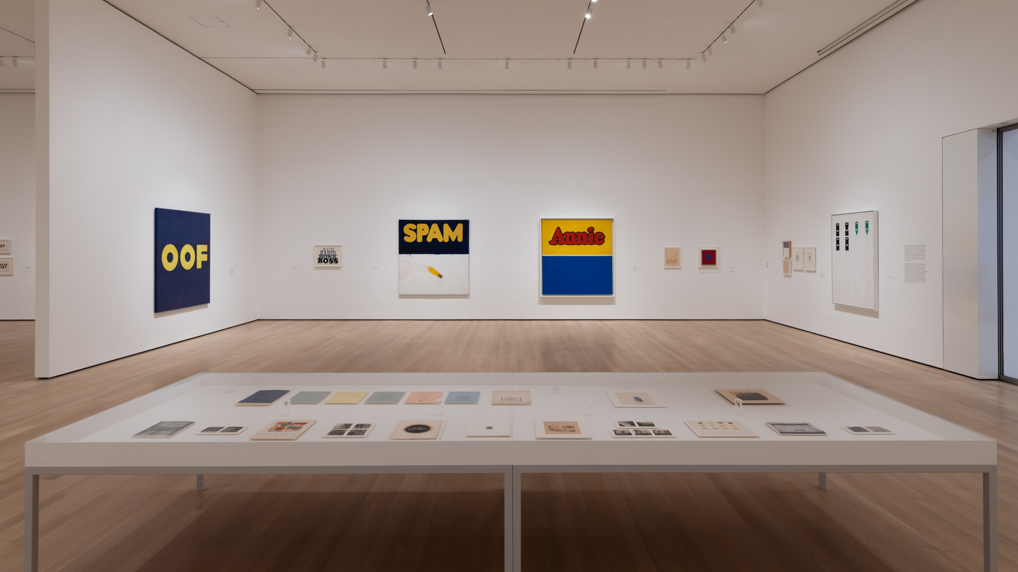 Installation view of ED RUSCHA / NOW THEN, on view at The Museum of Modern Art 