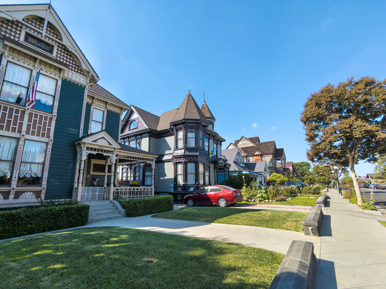 Stroll past Victorian mansions along Carroll Avenue in Angelino Heights