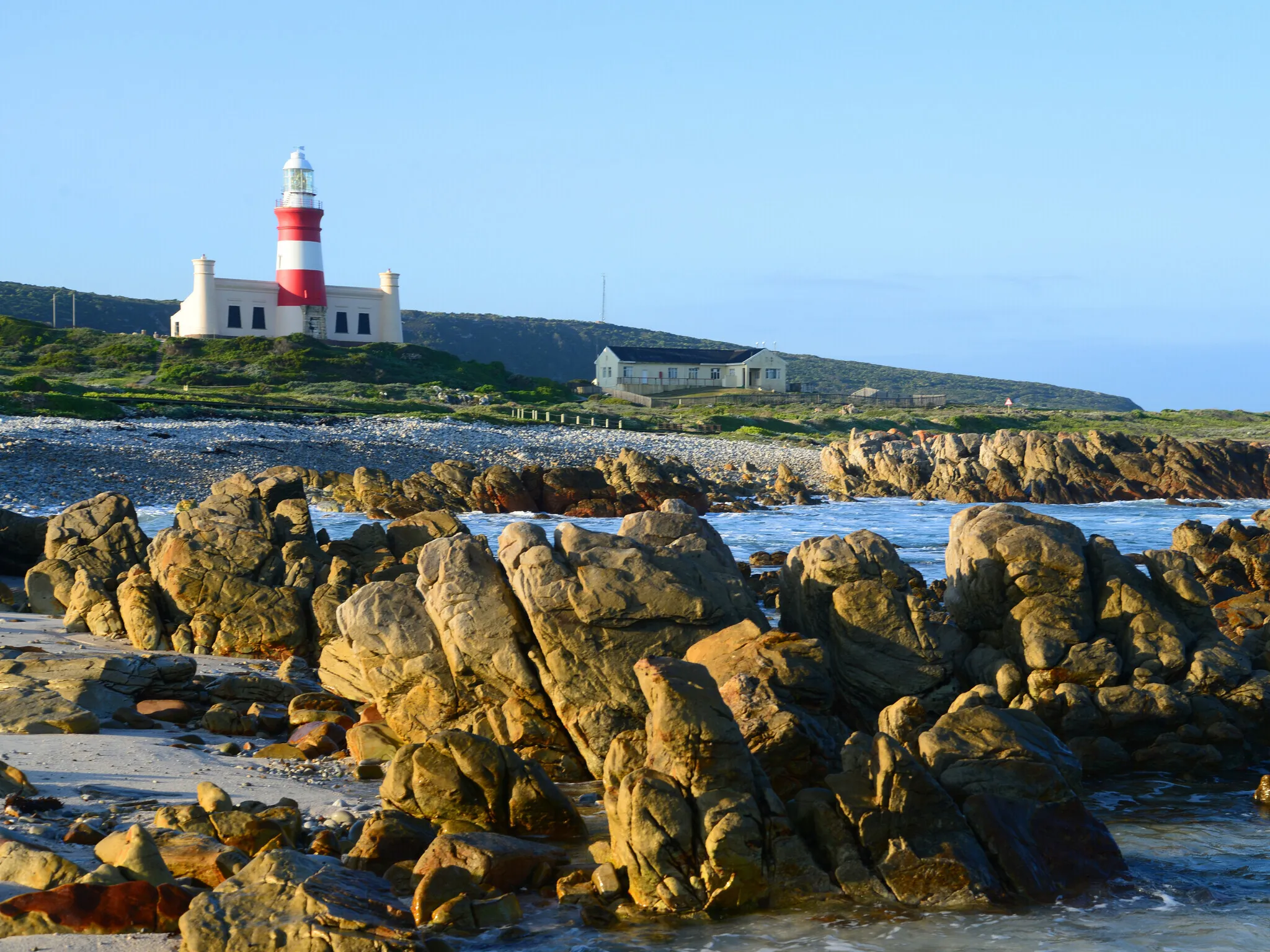 The historic lighthouse at Cape Agulhas