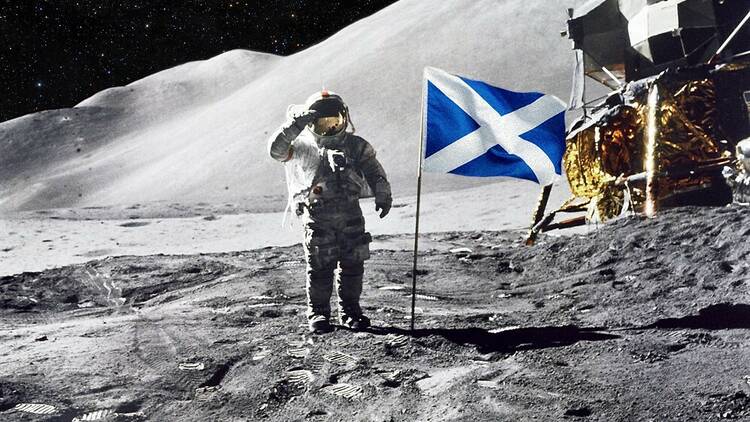Scottish flag on the moon