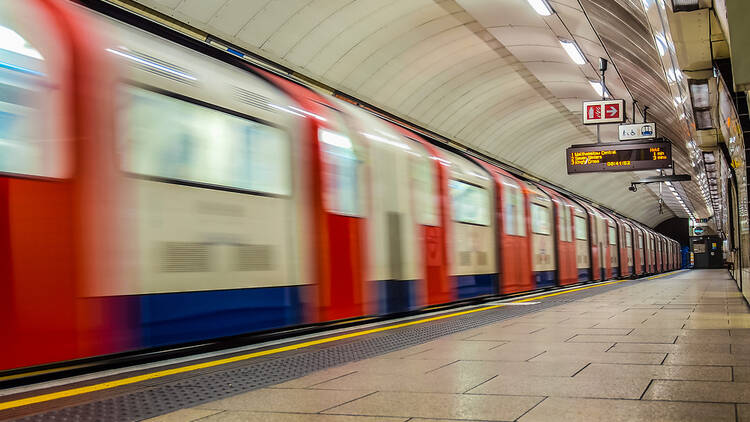 London tube station and platform