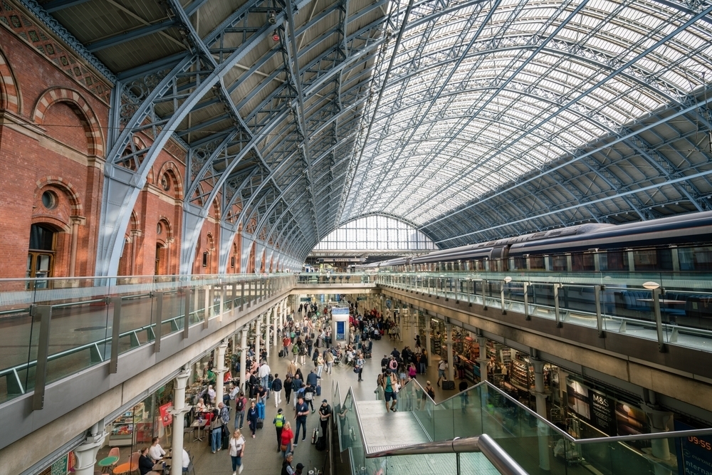 Eurostar trains at St Pancras station
