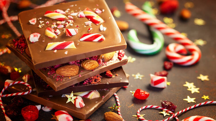 Peppermint bark and Christmas candy