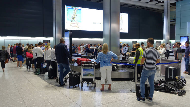 Baggage carousel at Heathrow airport
