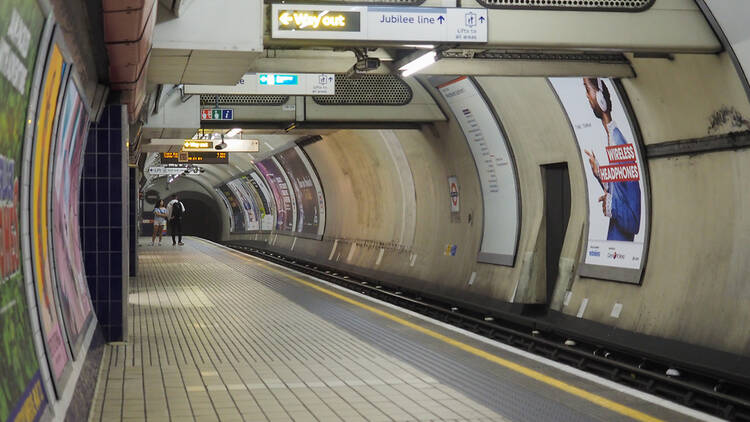 Empty London tube station
