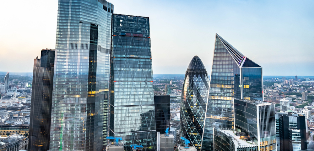 Skyscrapers Rising Next to Vacant Towers Mark New City of London