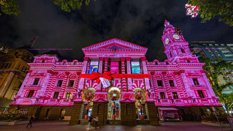 Projections at Melbourne Town Hall and State Library of Victoria