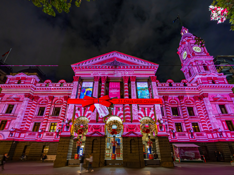 Projections at Melbourne Town Hall and State Library of Victoria