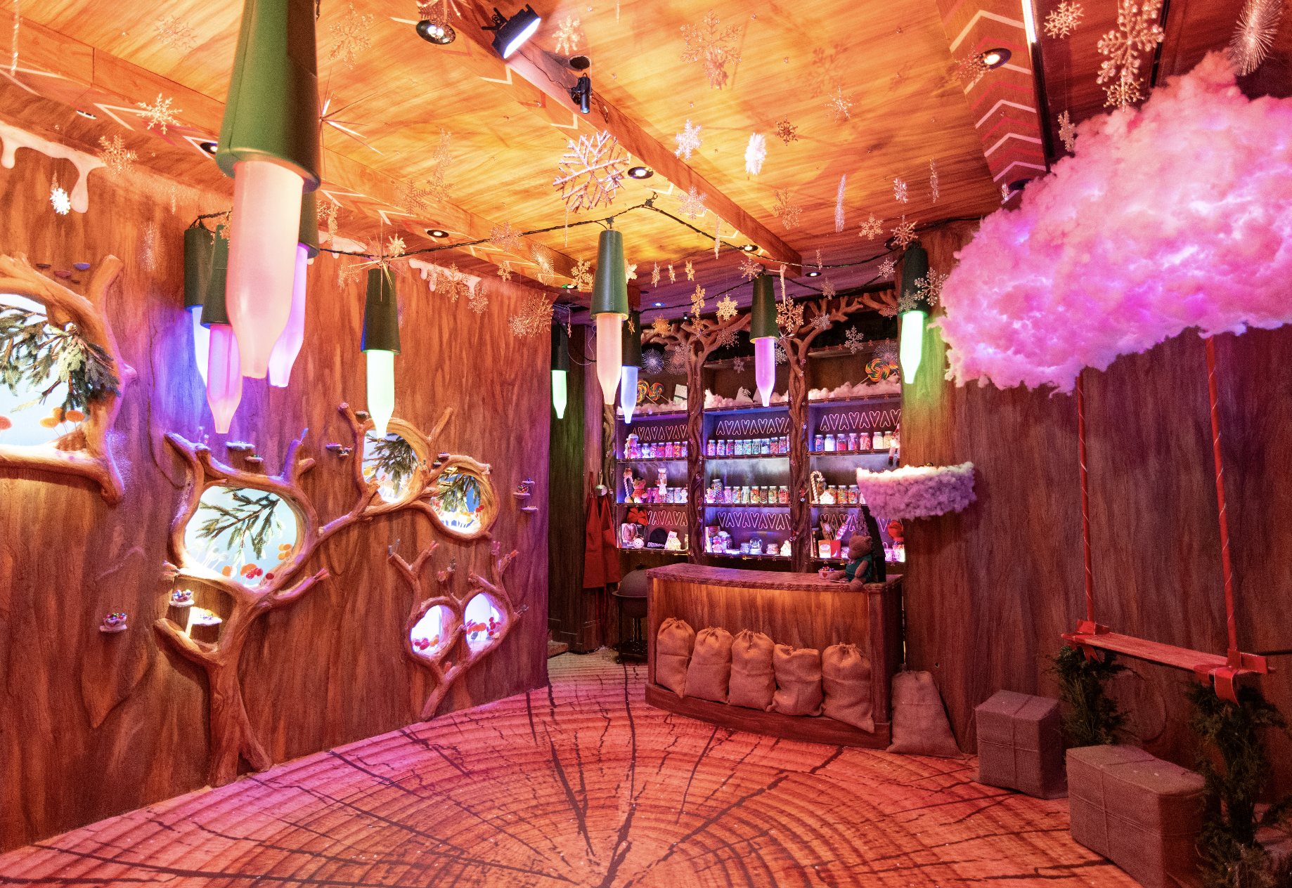 You can immerse yourself in a candy cottage at Rockefeller Center