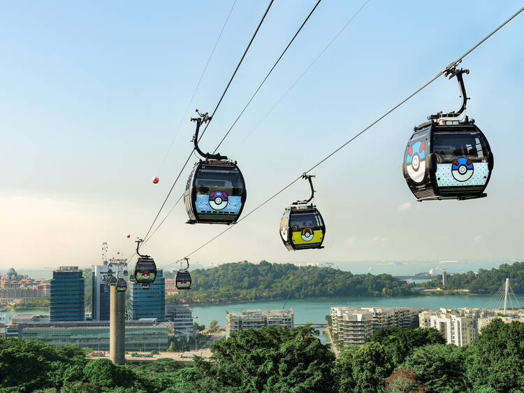 Festive Pokémon cable cars are flying high at Sentosa this year-end